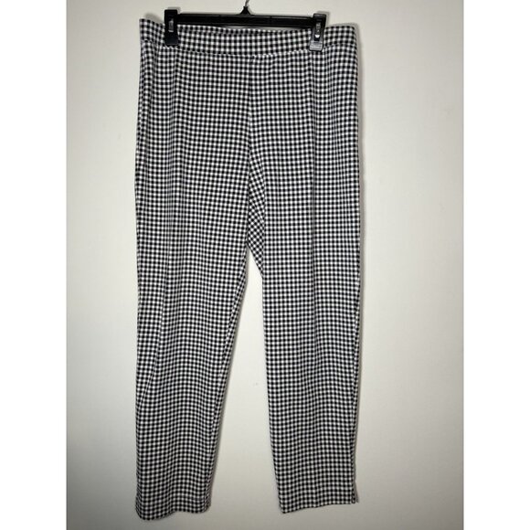 TALBOTS Chatham Ankle Pants Sunrise Gingham Plaid Skinny Pull On Size Large - Picture 2 of 9